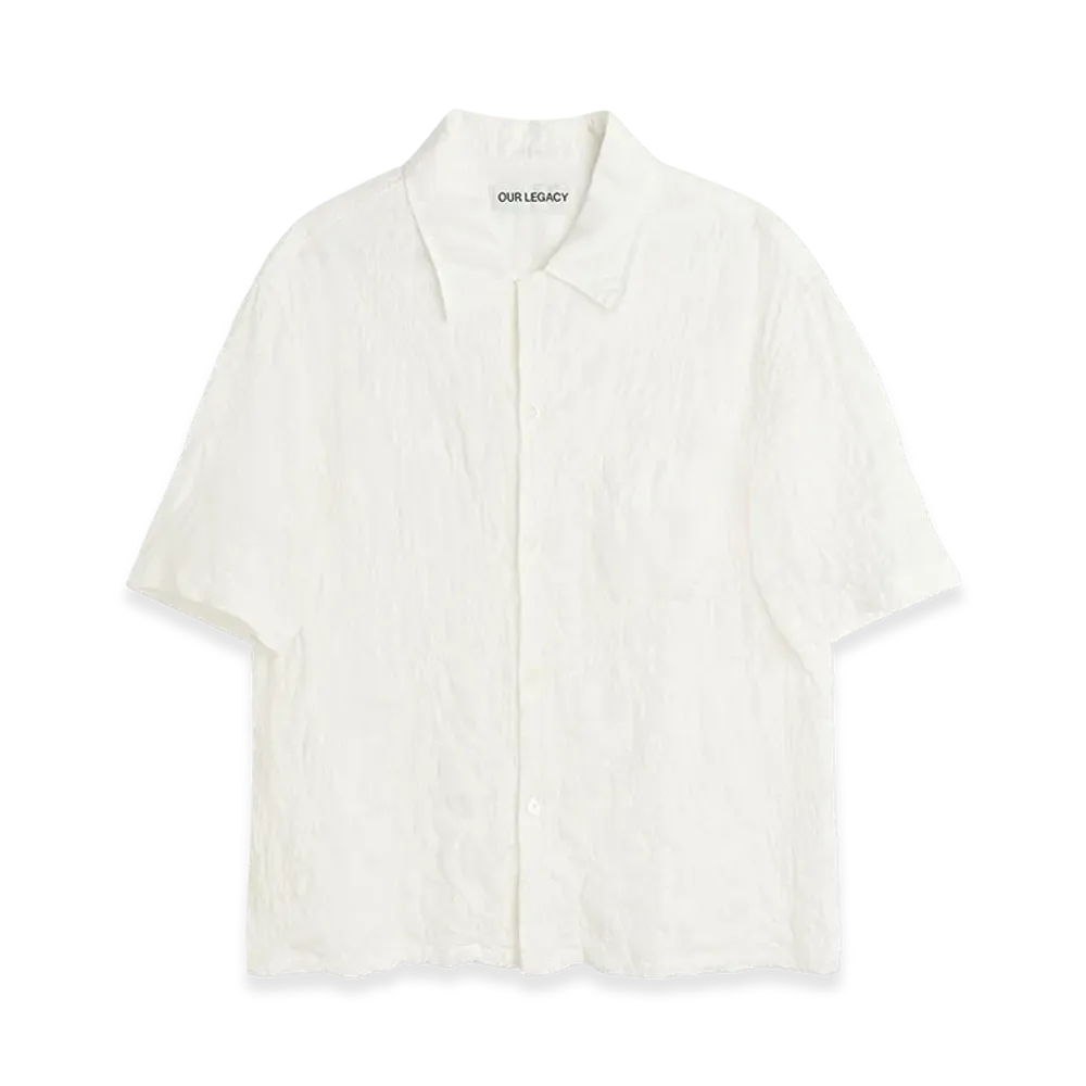 OUR LEGACY Heusen Shirt Shortsleeve "White Flower Embroidery"