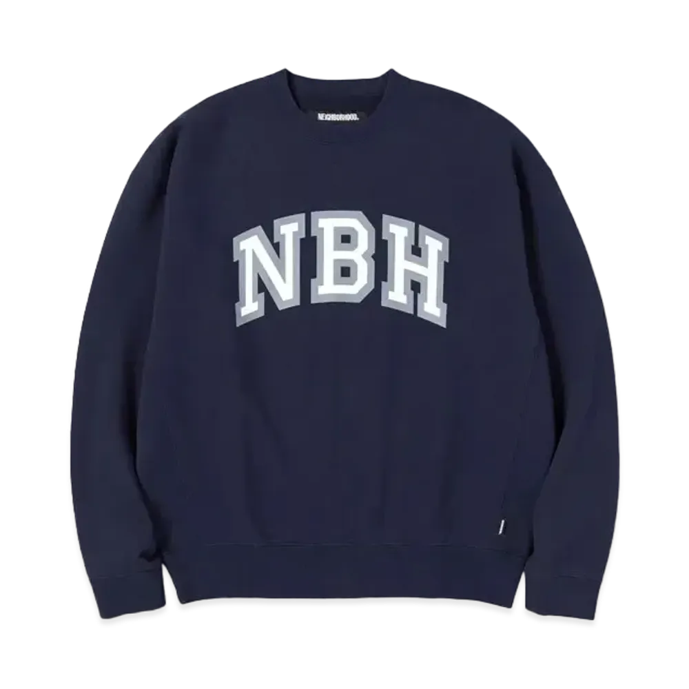 NEIGHBORHOOD College-S Crewneck LS . CO "Navy"