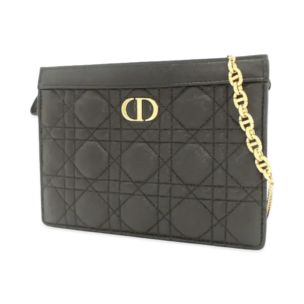 Dior Caro Slim Pouch Black Supple Cannage Calfskin "Black"