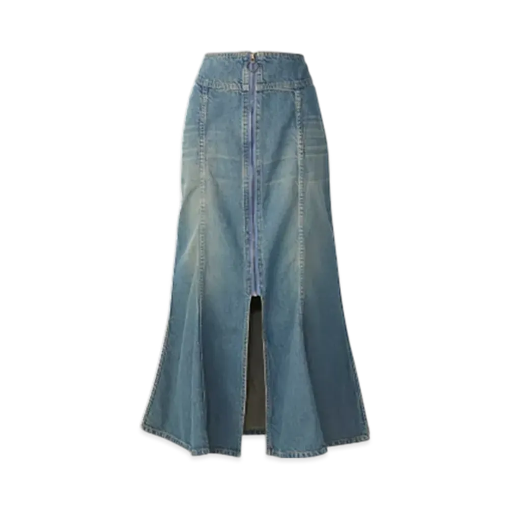 HYSTERIC GLAMOUR Front Ring Zip Mermaid Skirt "Light Indigo Blue"