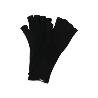 BEAMS Rim Knit Fingerless Gloves "Black"