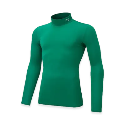 PUMA Compression Mock Neck Long Sleeve Shirt "Pepper Green"