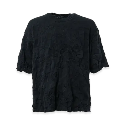 COMME des GARCONS HOMME Crinkle Finished Polyester Knit "Navy"