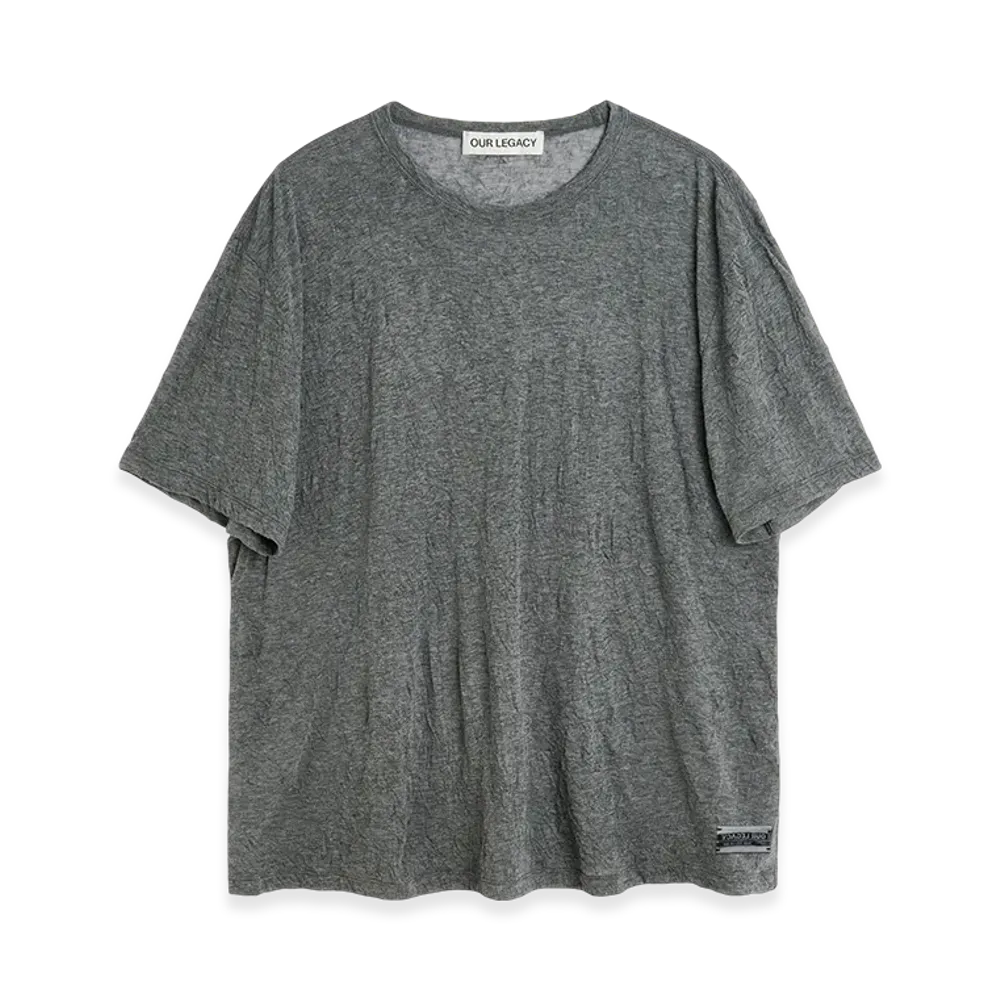 OUR LEGACY New Box T-Shirt "Anthracite Crinkle Gauze"