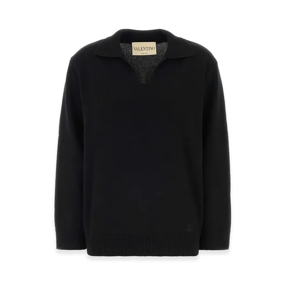 Valentino Women's Cashmere Polo Shirt "Black"