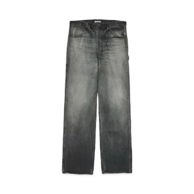 AURALEE Selvedge Faded Heavy Denim Painter Pants "Faded Black"