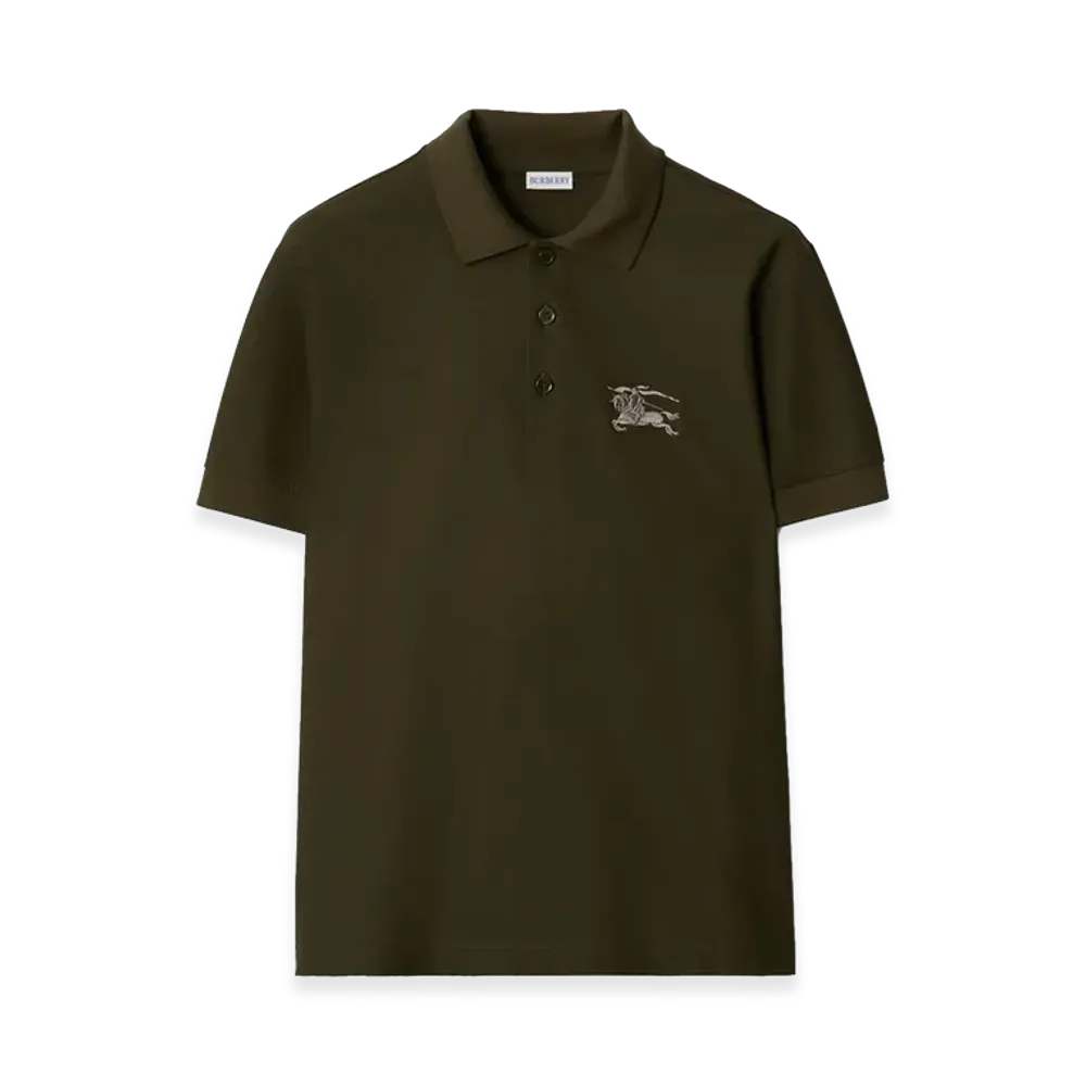 Burberry Metallic EKD Cotton Polo Shirt "Marsh Green"