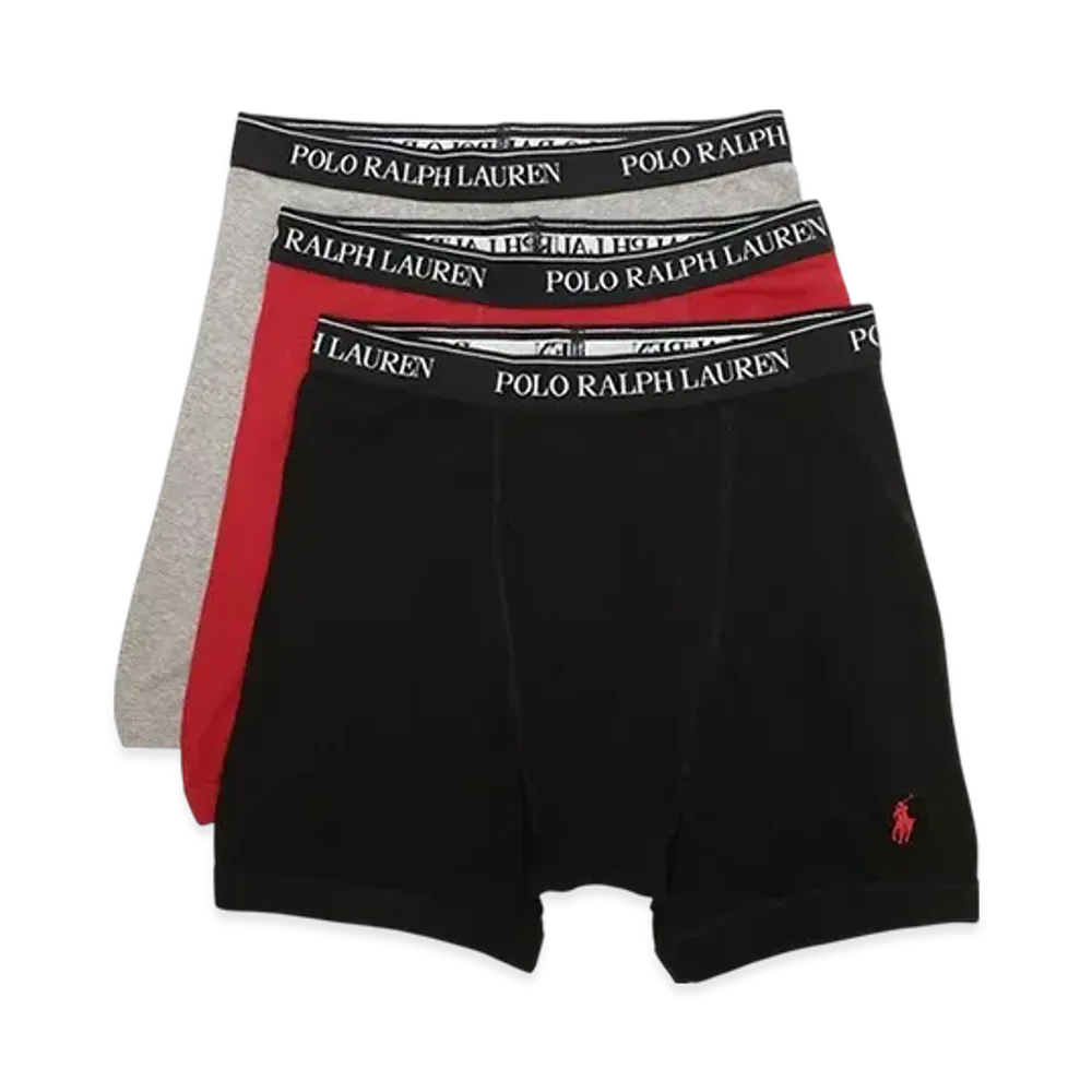Polo Ralph Lauren Boxer Brief 3 Pack "Heather/Red/Black"