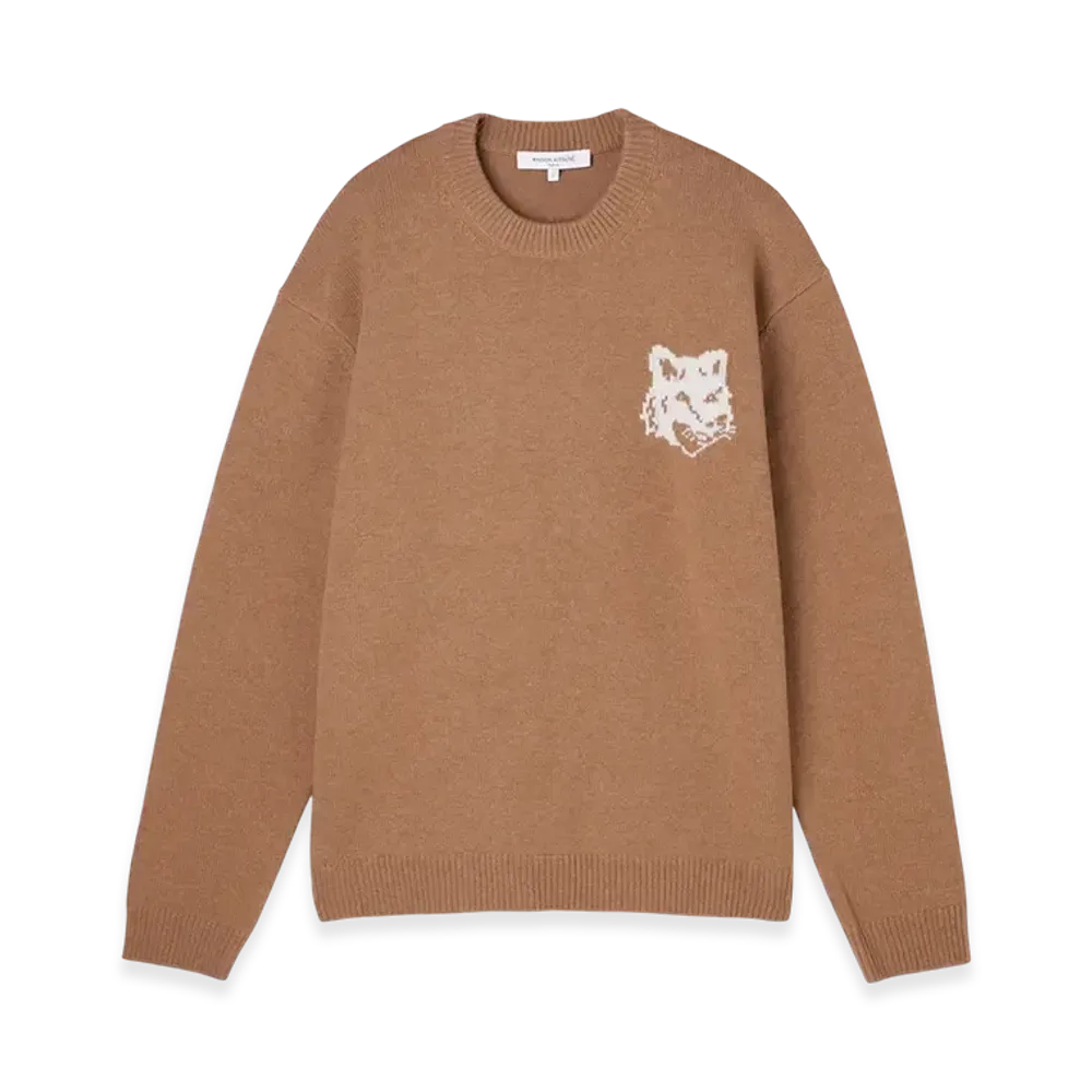 Maison Kitsune Fox Head Intarsia Comfort Jumper "Sequoia"