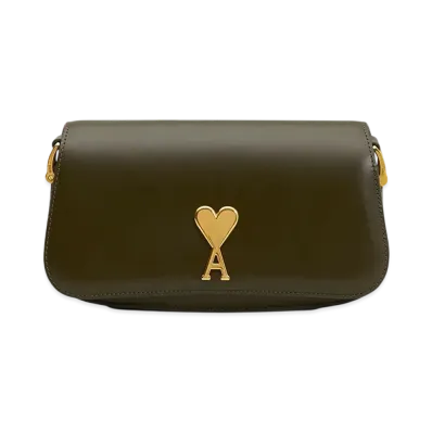 AMI PARIS Paris Paris Shoulder Bag "OliveNoire"