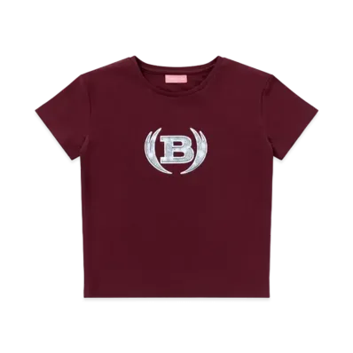 Blackeyepatch Iced Out Winged Emblem Baby Tee "Burgundy"