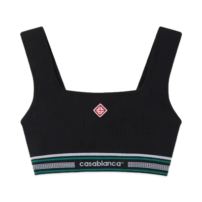 Casablanca Seamless Cropped Top "Black"