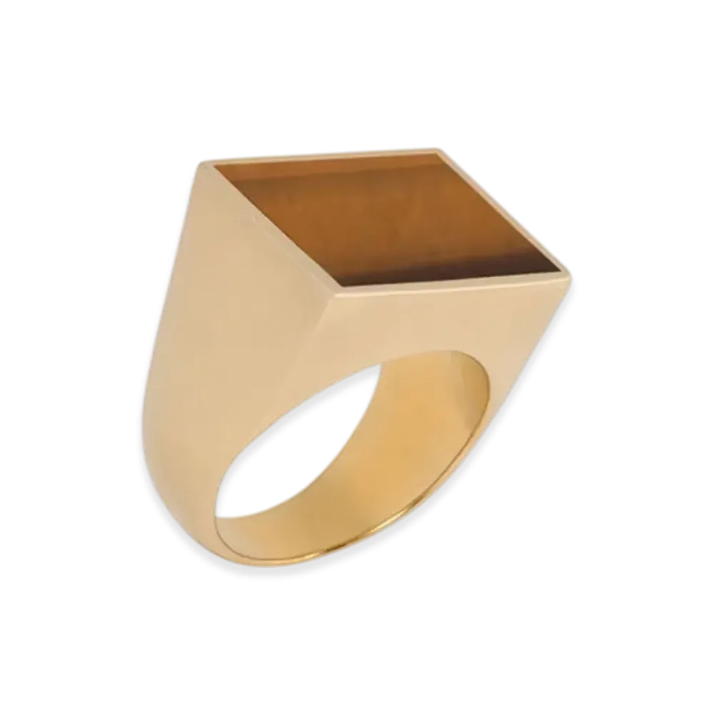 DRIES VAN NOTEN Signet Ring "Tiger Eye"