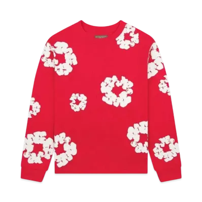 DENIM TEARS Long Sleeve Cotton Wreath Tee "Red"
