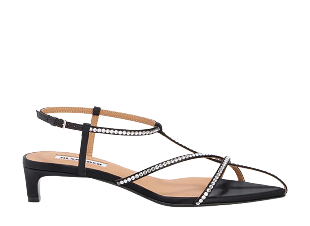 Jil Sander Women's Cage Low Heel Sandal "Black"
