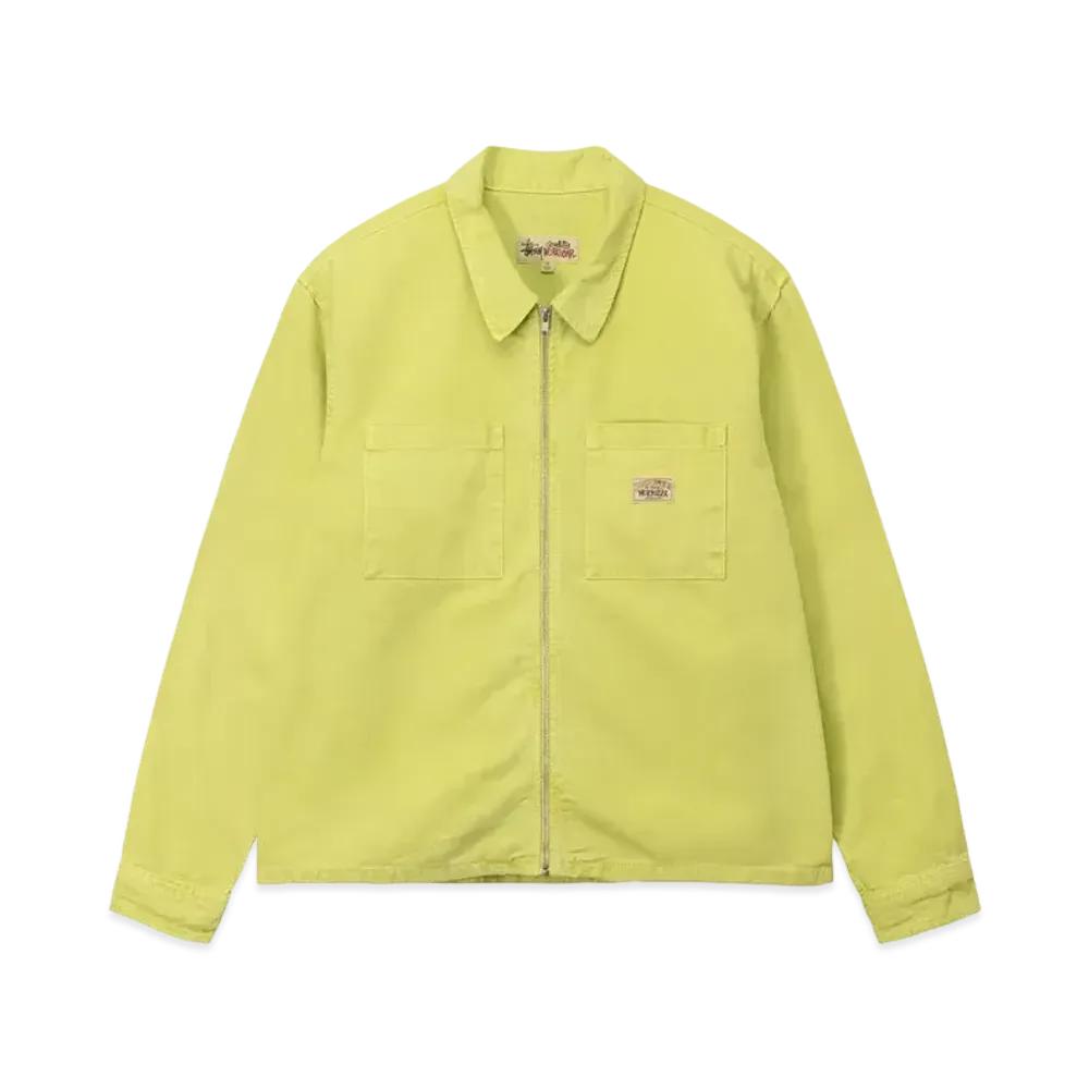 Stussy Washed Canvas Zip Shirt "Lime"