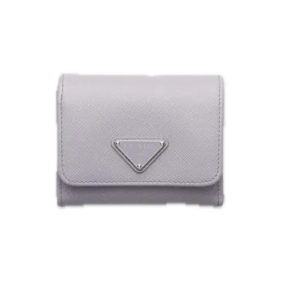 PRADA Saffiano Triangle Wallet "Pastel Purple"