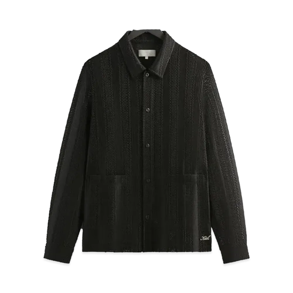 Kith Ladder Lace Boxy Collared Overshirt "Black"