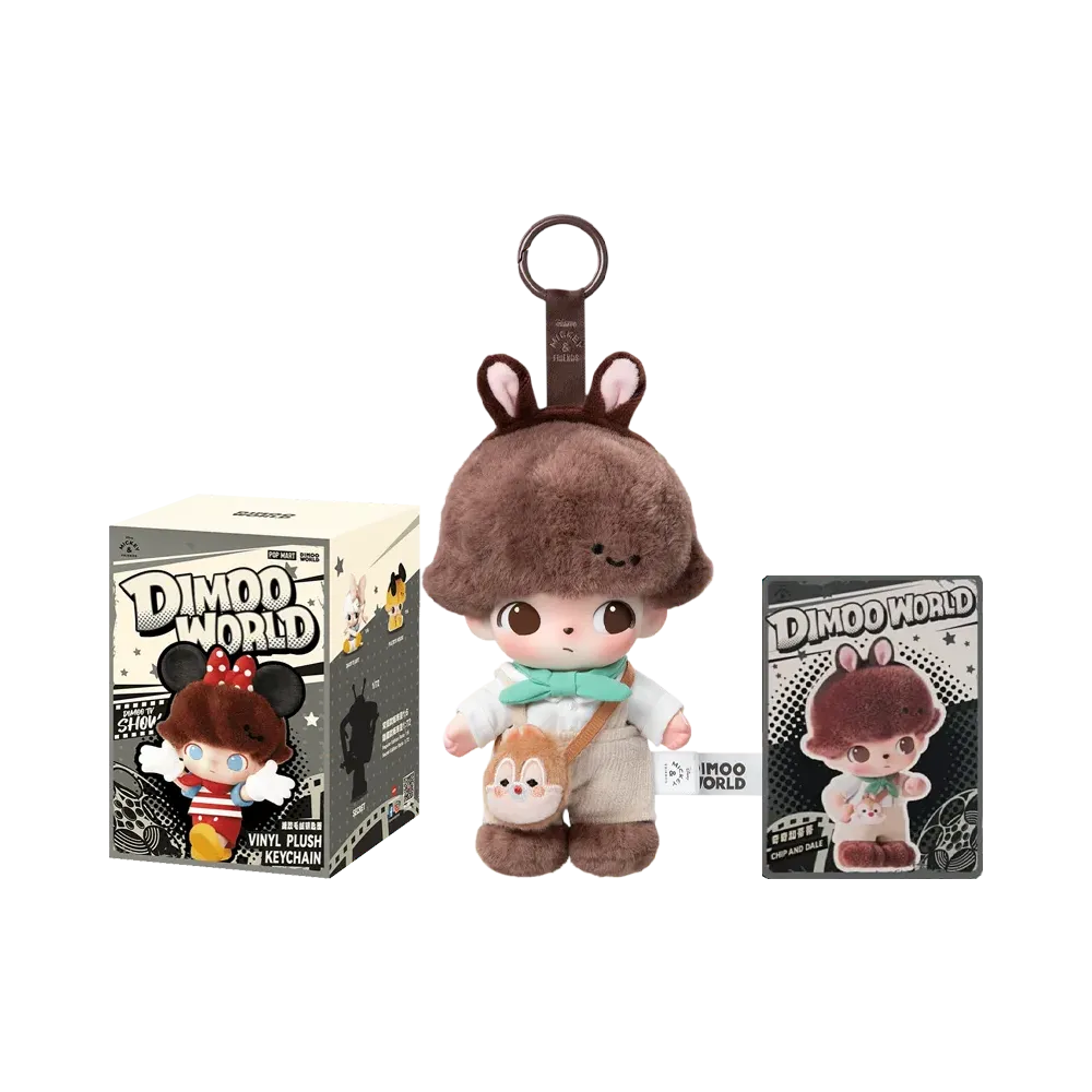POP MART DIMOO WORLD x DISNEY Series Plush Keychain Chip and Dale