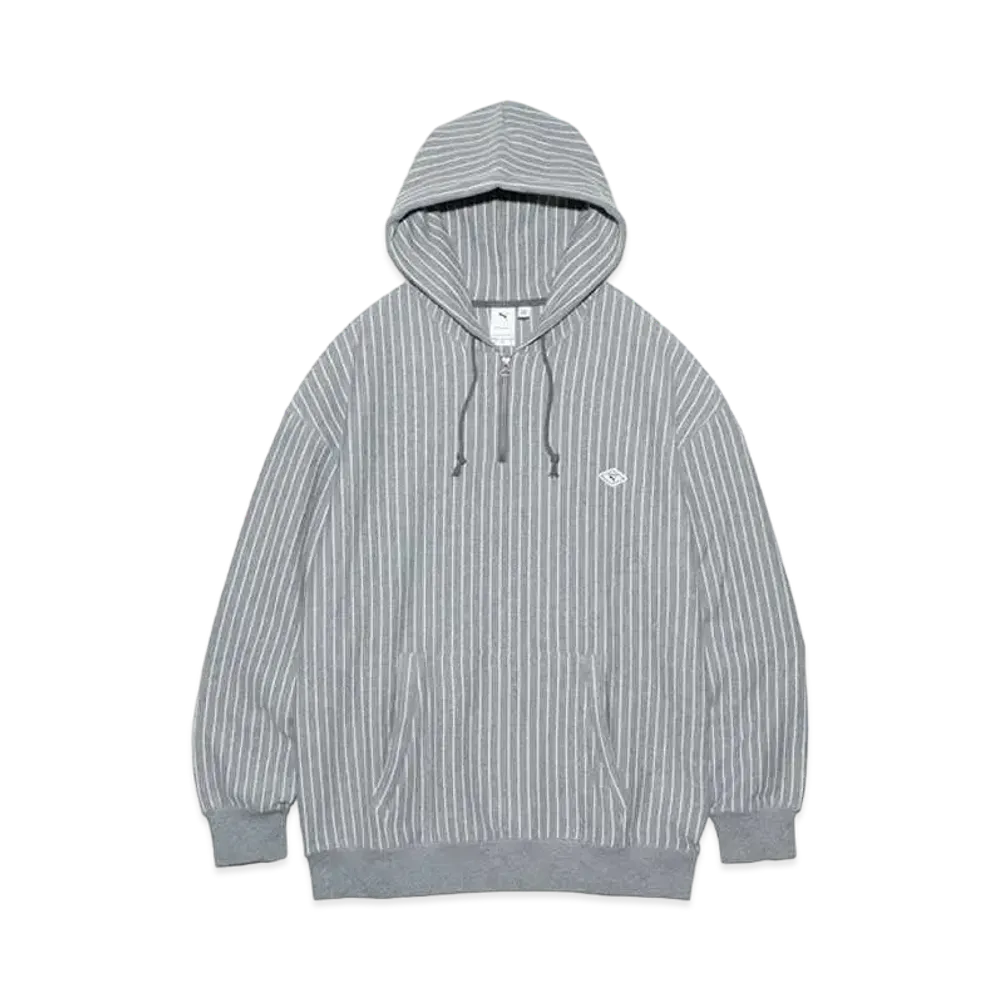 nanamica x PUMA PM-Striped Hoodie "Mideum Gray Heather"