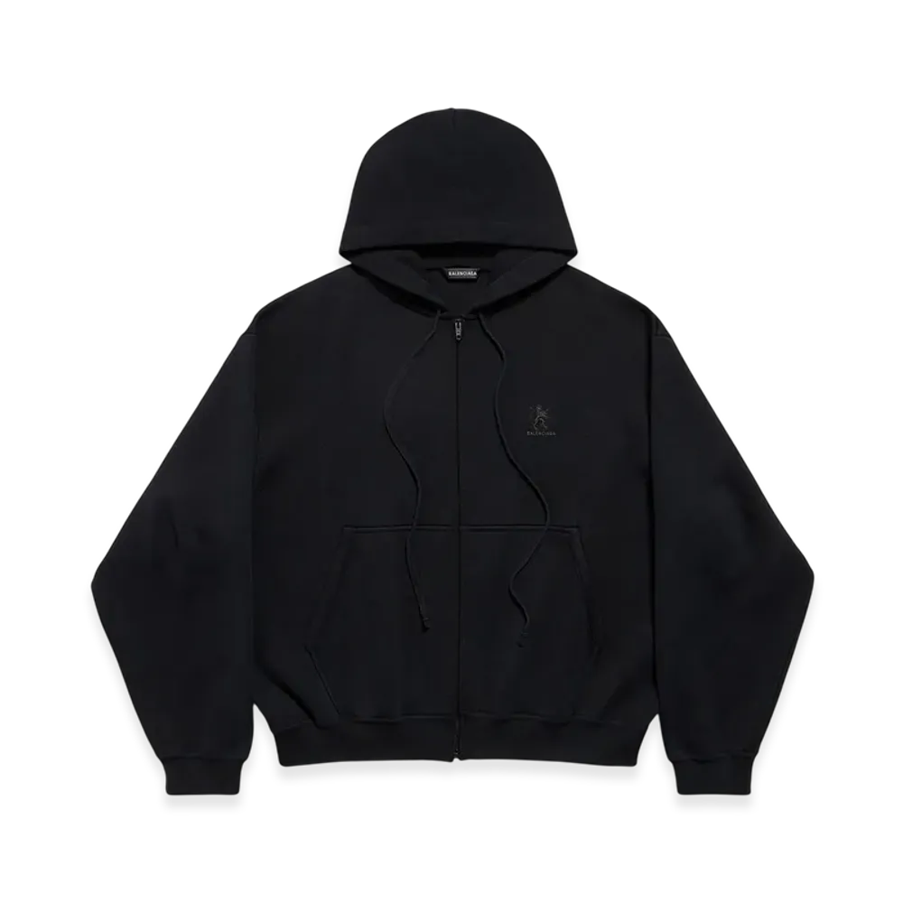 BALENCIAGA Lion Zip-Up Hoodie "Black"