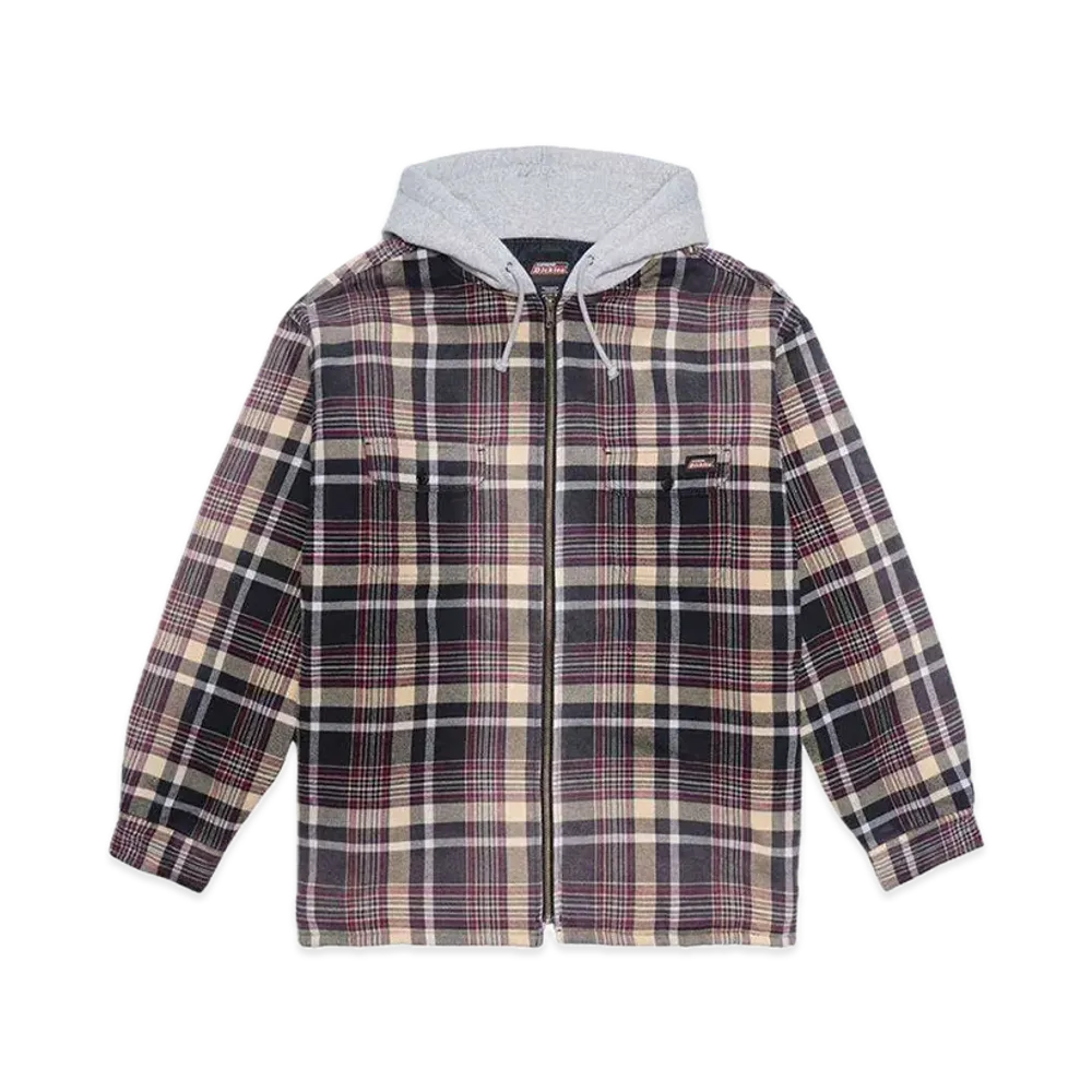 Supreme x Dickies Plaid Hooded Zip Up Shirt "Black"