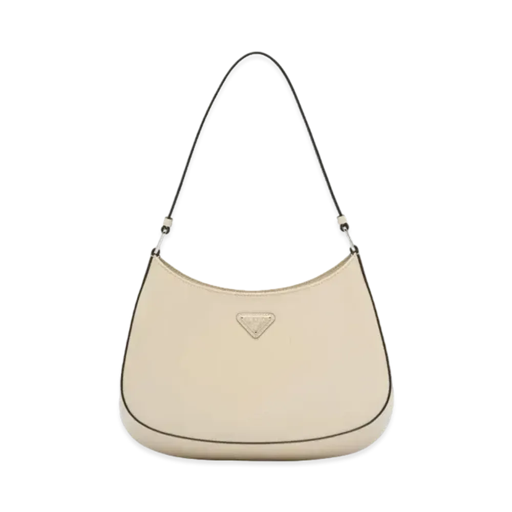 PRADA Cleo Brushed Leather Shoulder Bag "Desert"