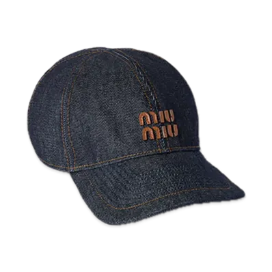 MIU MIU Denim Baseball Cap "Blue/Brown"