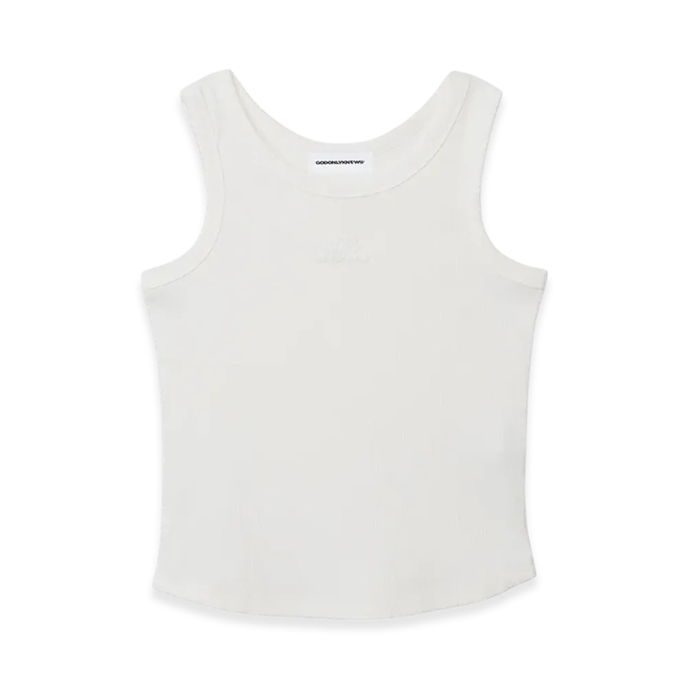 GOD ONLY KNOWS Women's Logo Tank Top "White"