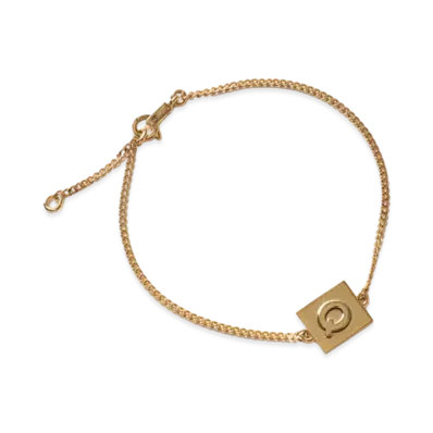 CELINE Alphabet Q Bracelet In Brass "Gold"