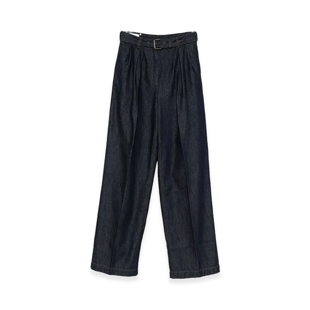 DRIES VAN NOTEN Women's Belted Denim Pants "Blue"