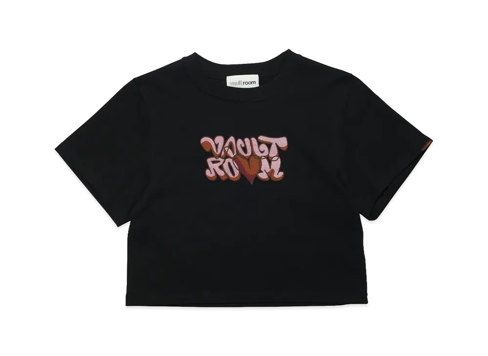 VAULTROOM Women's EMB Print Cropped Tee "Black"