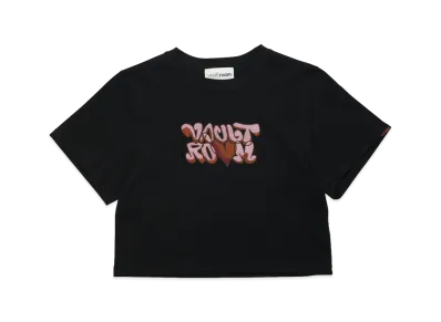 VAULTROOM Women's EMB Print Cropped Tee "Black"