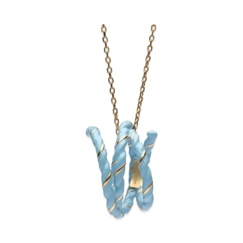 Maison Margiela Laces Necklace "Light Blue/Gold"