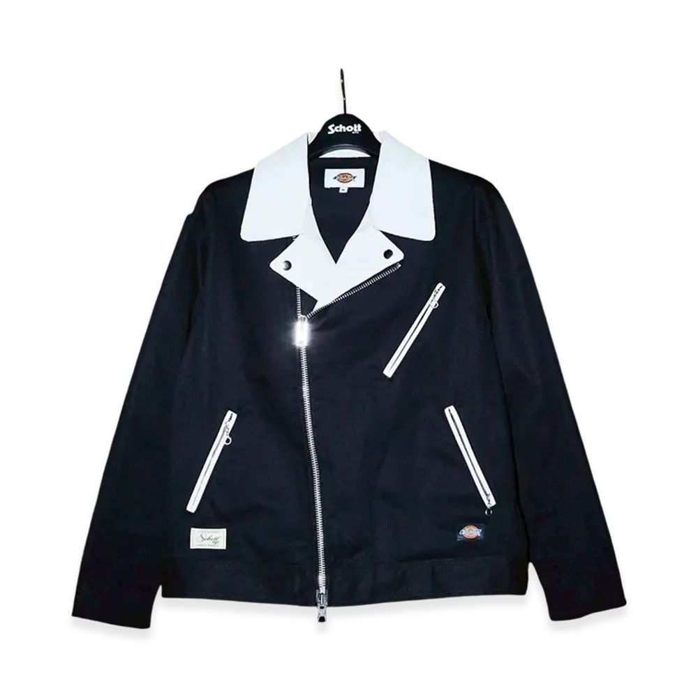 Schott x Dickies Leather Comb. Double Riders "White"