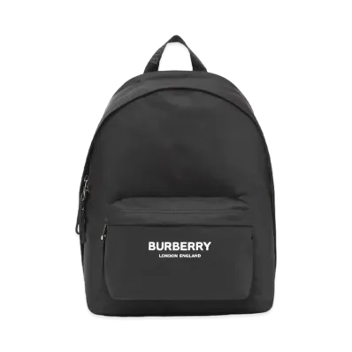 Burberry Logo Print Nylon Backpack "Black"