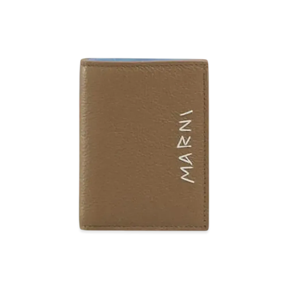 Marni Leather Bifold Wallet with Marni Mending Embroidery "Creta"