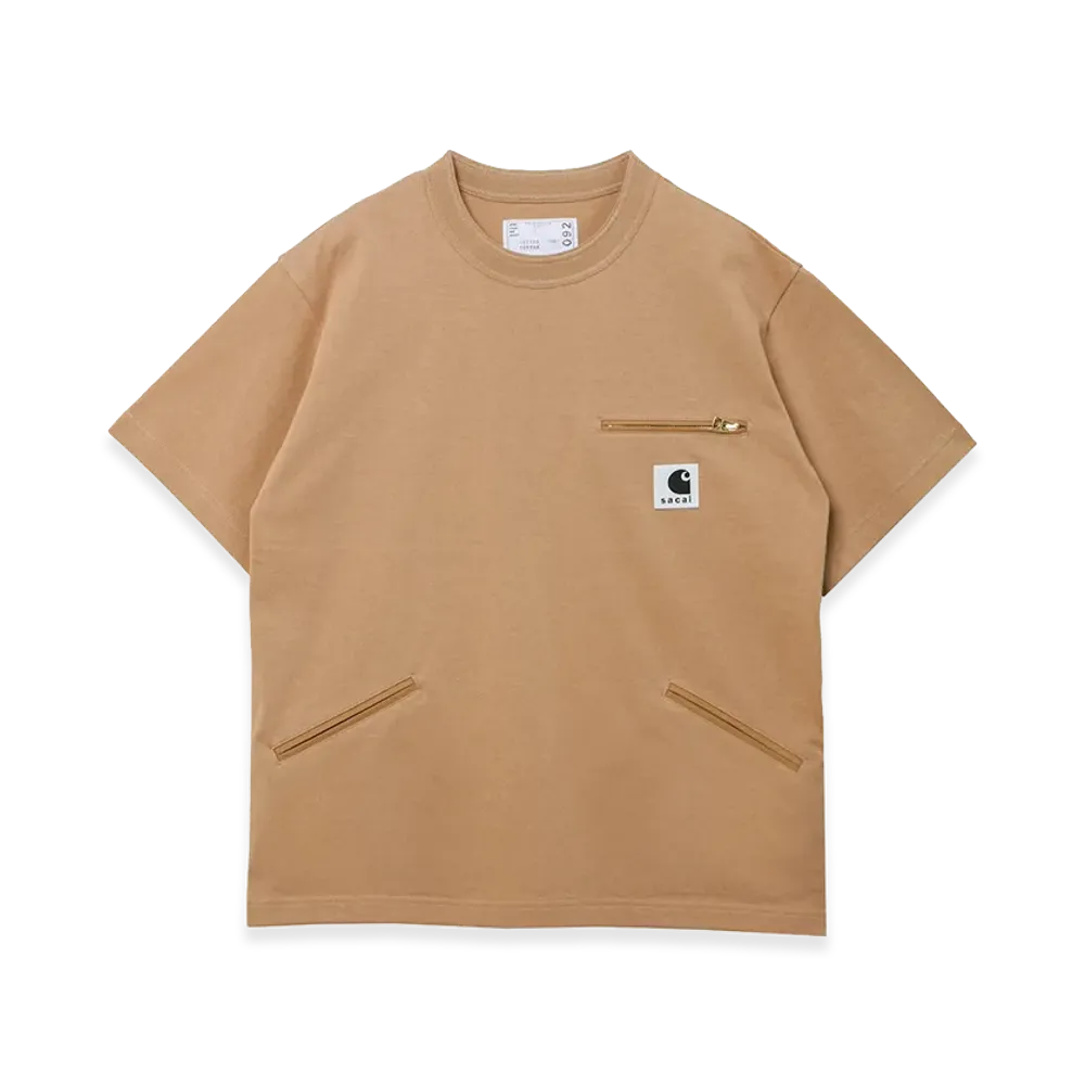 sacai x Carhartt WIP Cotton Jersey T-Shirt "Beige"