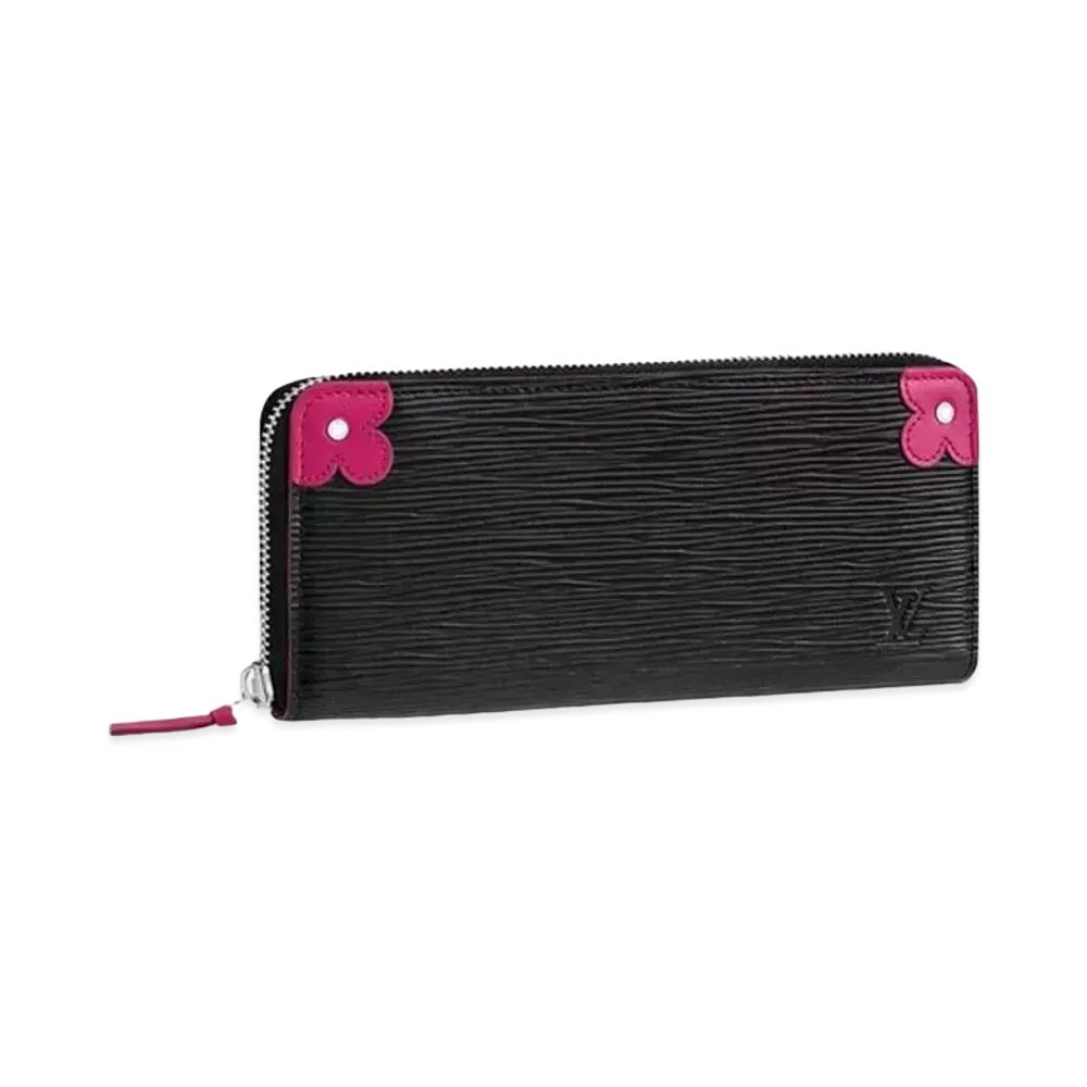 Louis Vuitton Clemence Wallet Epi "Noir/Hot Pink"