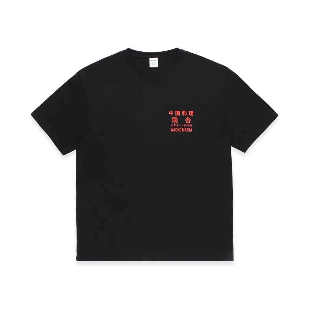 WACKO MARIA x 鶏舎 Washed Heavy Weight T-Shirt "Black"