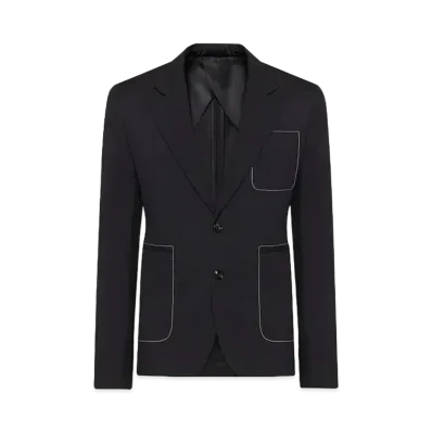 Alexander McQUEEN Contrast Stitch Single Breasted Jacket "Black"