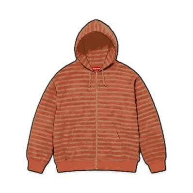Supreme Brushed Zip Up Hooded Sweatshirt "Orange"