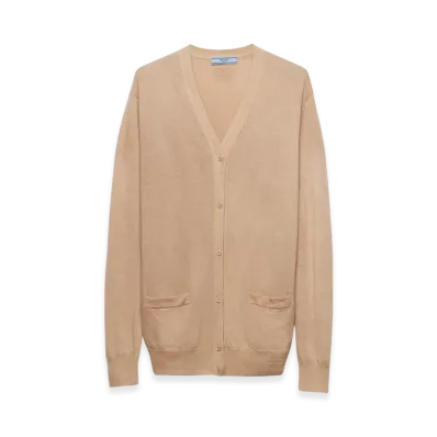 PRADA Women's Cashmere Cardigan "Albino White"