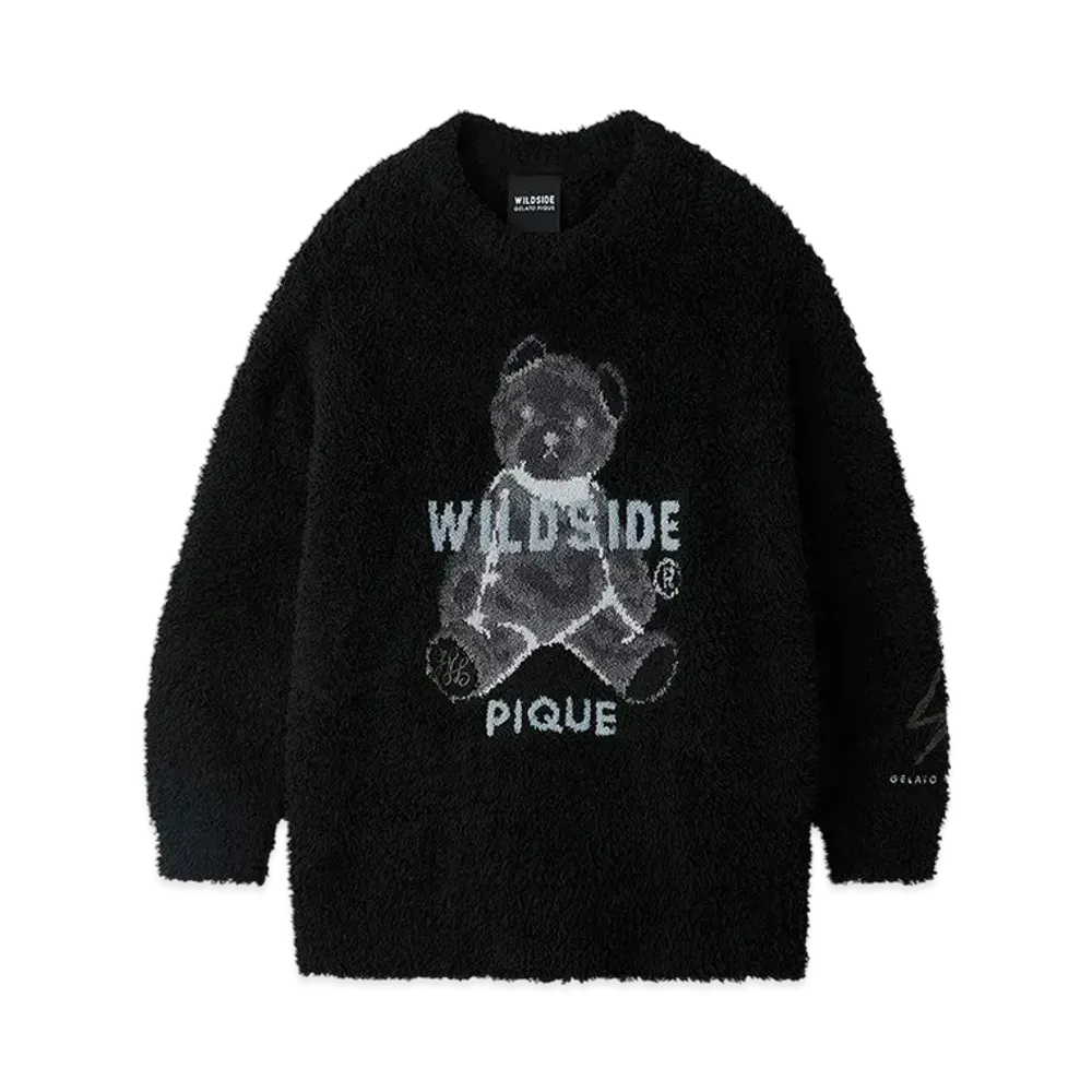 GELATO PIQUE Homme x WILDSIDE UNISEX Gelato Bear Jacquard Pullover "Black"