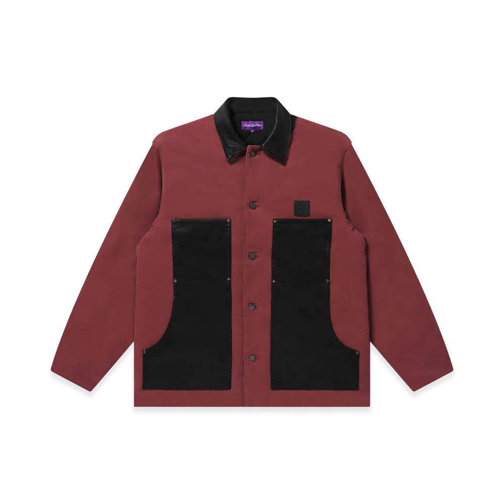 BlackEyePatch Leather Patched Duck Jacket "Burgundy"