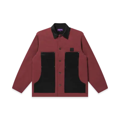 BlackEyePatch Leather Patched Duck Jacket "Burgundy"