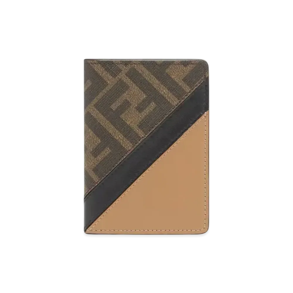 FENDI Diagonal Card Holder Fabric "Brown"