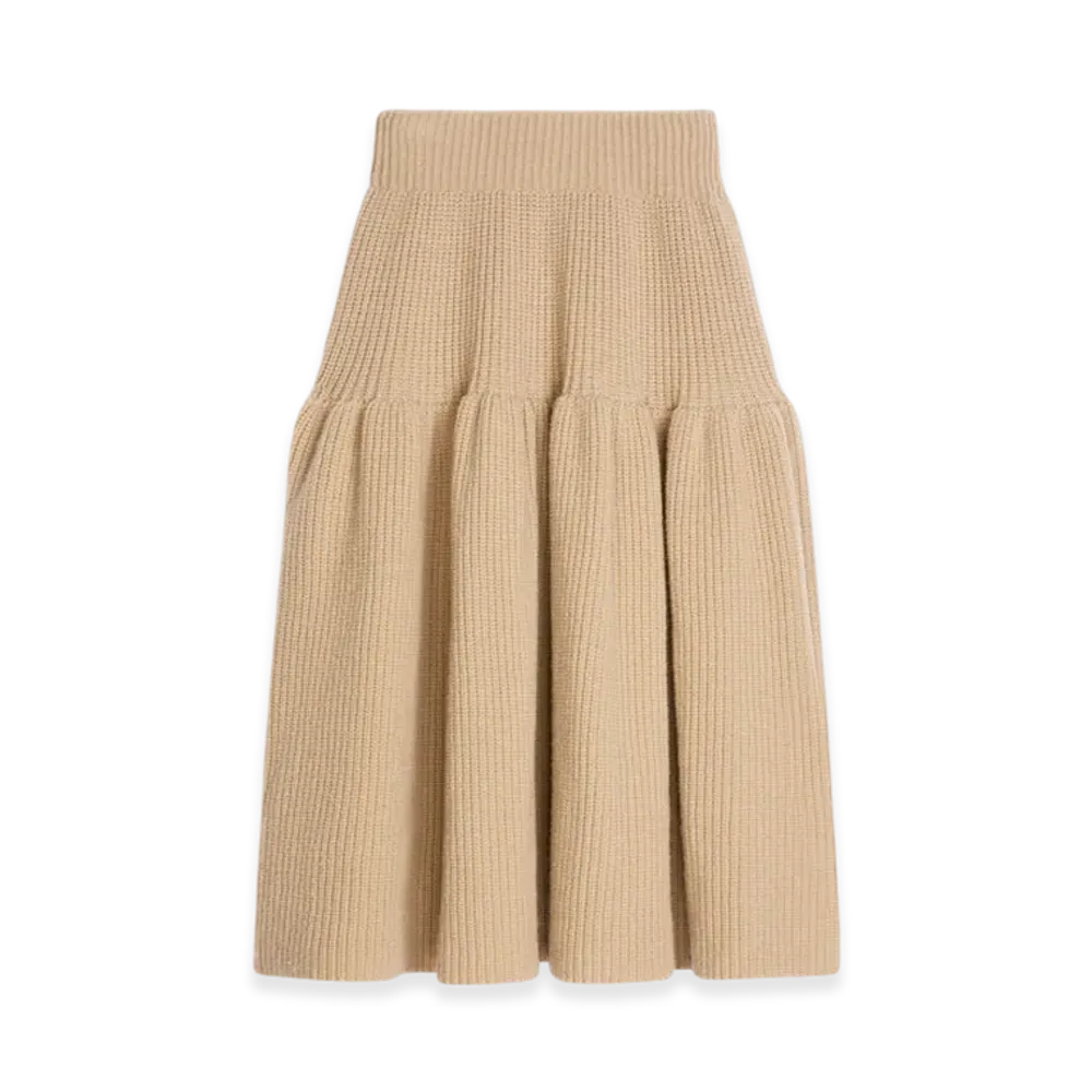 DRIES VAN NOTEN Women's Wool Skirt "Beige"