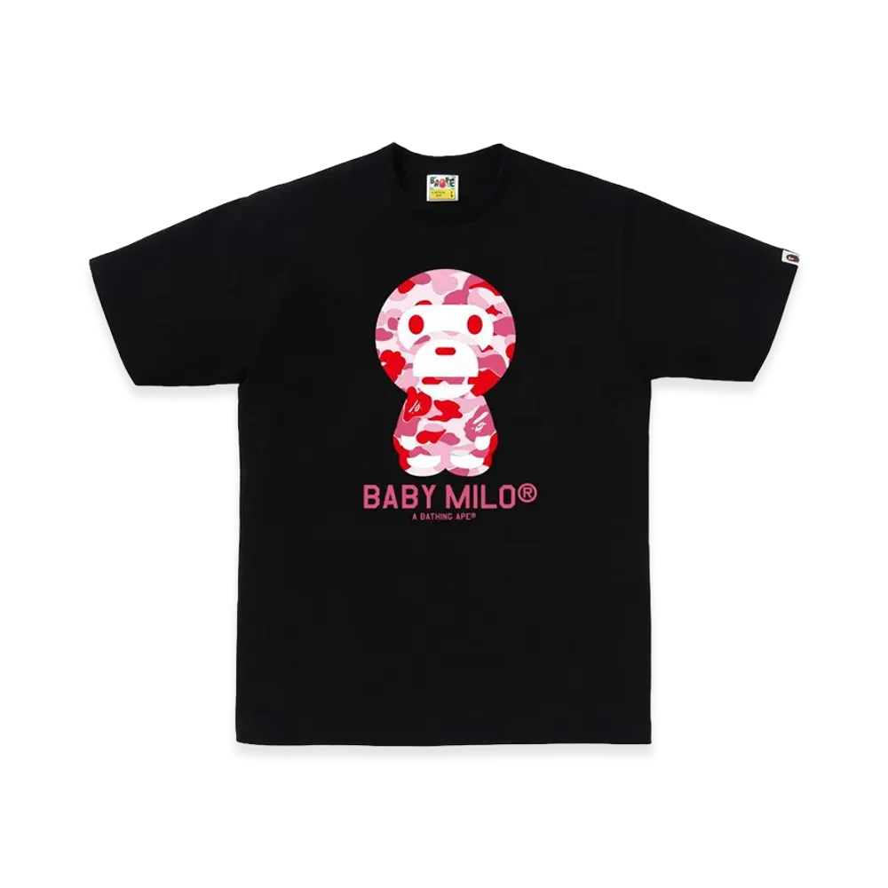 A BATHING APE ABC Camo Baby Milo Tee "Black/Pink"