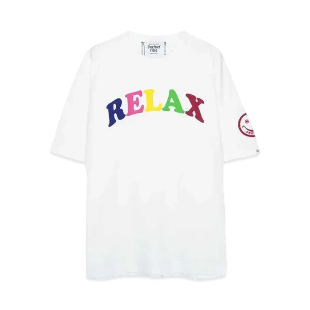 Perfect ribs (RELAX & OPTIMIST) Basic Short Sleeve T Shirts "White"